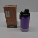 Koodee Small Water Bottle 12 oz Stainless Steel Vacuum Insulated Water Bottle for Back to School, Wide Mouth Flask with Leakproof Spout Lid(Purple)