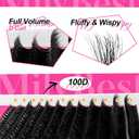 MilyBest Lash Clusters Kit Wispy, 10-18mm Fluffy Volume 100D Eyelash Clusters D Curl - Reusable DIY Lash Extension Kit for Beginners, Thick Cluster Eyelash Extensions with Bond and Seal Tweezers