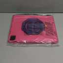 for iPad Pro 12.9 Case 3rd 4th 5th 6th Generation with Pencil Holder & 360 Rotating Handle Stand, New Cute Rugged Cover for iPad Pro 12.9 inch 2022/2021/2020/2018 - Rose Red