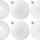 Extra Large Size Outdoor Christmas Ornaments, Oversized Huge Big Shatterproof Xmas Christmas Plastic Balls for Outside Lawn Yard Tree Hanging Decorations (4"/100mm, White, 6 Packs)