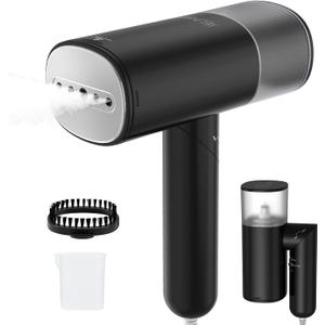 Handheld Steamer for Clothes, 1200W Foldable Travel Steamer, 20 Sec Preheat Garments Wrinkle Remover, 120V Portable Hand Iron with 150ml Water Tank, Clothes Steamer for Home Travel-Black