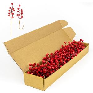 LLZLL 50 Pack Berry Stems for Christmas Tree 6.5 Inch Christmas Berries Stems Artificial Red Berry Picks for Xmas Holiday Party Centerpieces