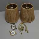 Rattan Lamp Shades Set of 2, Floor Lamps with Lamp Harps Lamp Shade Holder, Fabric Drum Shade with PVC Lining, Spider Fitter for Table Lamps,Floor Lamps, 5.5x8.7x6.6 Inch