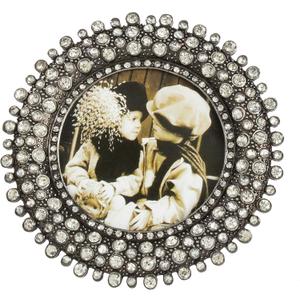 SARO LIFESTYLE Round Jeweled Photo Frame
