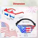 2 Set Holographic USA Flag Fanny Packs & Star Sunglasses, 4th of July Patriotic Belt Waist Bag, American Independence Day Accessories Men Women