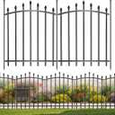 5 PanelsNo Dig Edging Decorative Garden Fence 32 in H x 24 inLMetal Rustproof PanelOutdoor Dog FenceAnimal Isolation Fence Suitable for GardensRoman Column Black