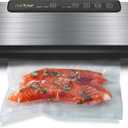 NutriChef Stainless Steel Vacuum Sealer For Food - High-Power Machine with Adjustable Suction, Dry & Moist Modes, LED Lights, Bags, Wine Stopper & Hose, Easy Plug-in Design, Lab-Tested Food Storage, Silver