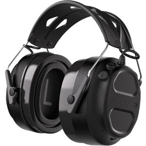 Gel Ear Pad Bluetooth Hearing Protection Headphones, 30dB SNR, 120H Playtime, Safety Earmuffs for Mowing, Landscaping