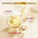 Vitamin C Face Serum with Vitamin C, Hyaluronic Acid, Vitamin E, Serum for Dullness, Balanced Complexion, Eye Area, Fine Lines & Wrinkles, 60ml/2.02oz