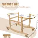 Moses Basket Stand, Bassinets Stand, Wooden Rocking Moses Baskets Stand for Baby Bassinets, Mose Basket Bassinet Stand Adjustable Bassinet Rocker with Wheels