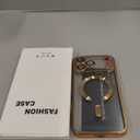 Misea Magnetic for iPhone 17 Pro Max Case Compatible with MagSafe [Never Yellowing] [Military Grade Drop Protection] Full Camera Lens Protector Plating Soft Clear Phone Case for Women, Gold