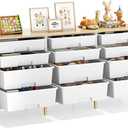 12-Drawer Storage Cabinet with Wooden Tabletop - Multi-Functional Organizer for Home & Office, Space-Saving Design, Easy Assembly, White