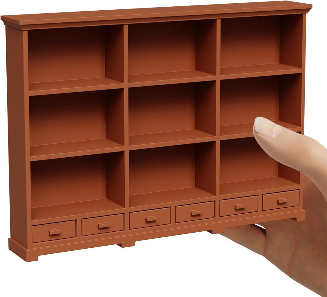 Dollhouse Bookshelf in 1:12 Scale, Part of a Doll House Furniture and Accessories Set with a Realistic Design, This Doll House Bookshelf Makes A Thoughtful Gift for Children and DIY Enthusiasts