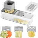 Mini Garlic Slicer Multi-Functional Mandoline Slicer Veggie Shredder Garlic Ginger Grinder Vegetable Mandoline Cutter with Container