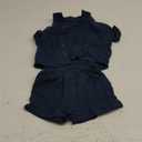 Baby Boys Clothes Set Toddler Infant Boys Button-down Shirt Tops + Cotton Gauze Shorts Summer Outfit 2PCS with Pockets (0-6 Months, Navy Blue), 70