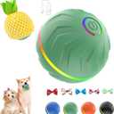 Interactive Dog Toys Dog Ball,Anti Boredom Dog Toys,Durable Motion Activated Automatic Rolling Toys for Small/Medium Dogs,Moving Ball for Dogs to Keep Them Busy,Dog Bows,Fruity Plush Covers(Green)