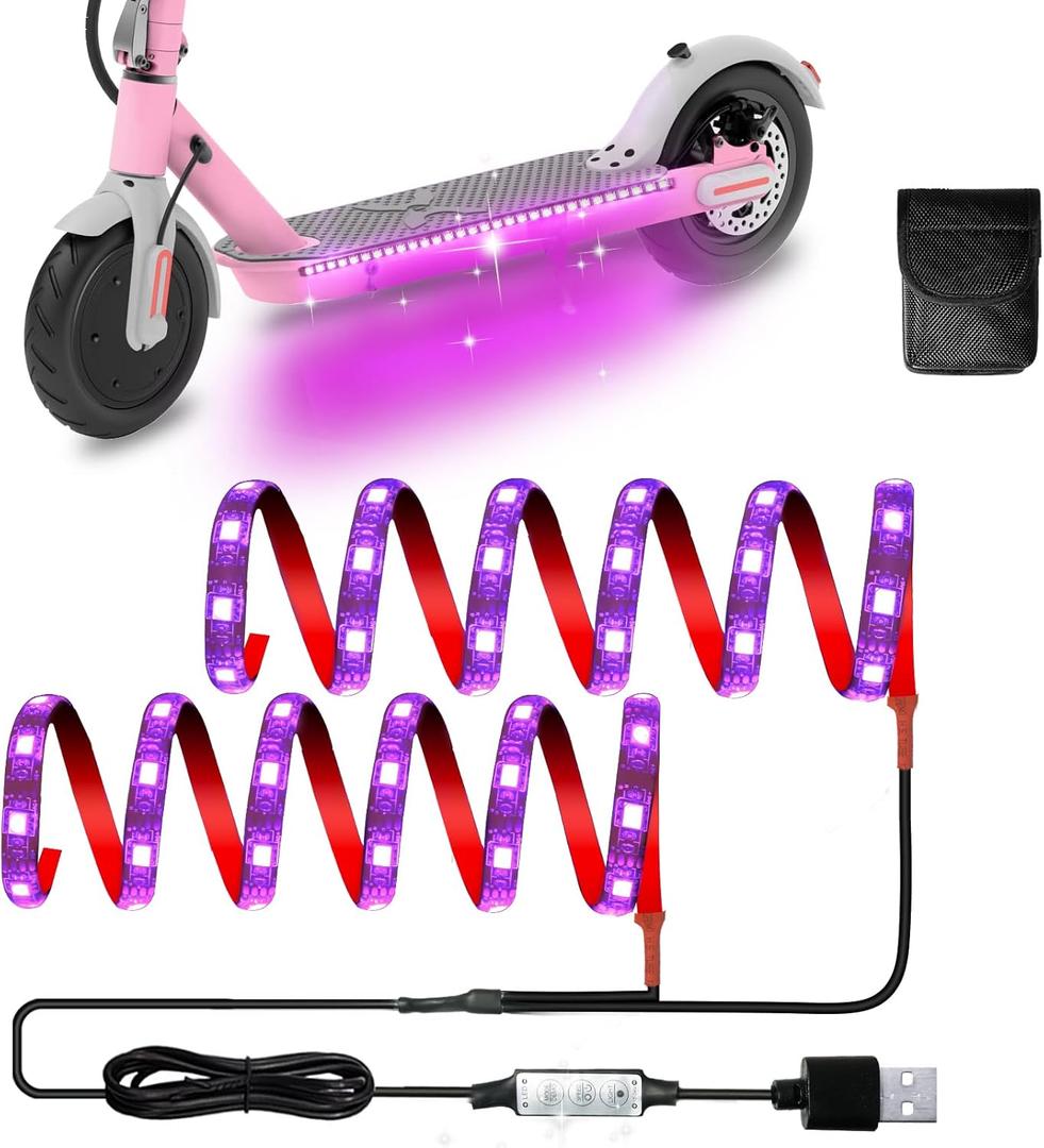 Keiurot Led Lights for Scooter Night Riding Electric Scooter LED Strip Light Led Light Strips 5V Flashing Mode for Outdoor (Purple)