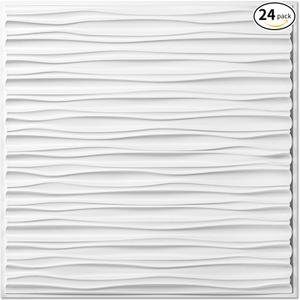 Art3dwallpanels Ceiling Tiles 24x 24 Inch, 24 Pack, White