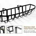 Window Boxes Planters Railing Planter Box with Adjustable Brackets for Porch Fence Patio Balcony Hanging Flower Baskets with Coco Liners for Outdoor Garden Décor (30 Inch / 3 Packs)