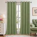 YoungsTex Sage Green Velvet Blackout Curtains 80 Inches Length for Living Room, Grommet Thermal Insulated Window Drapes Privacy for Bedroom, 2 Panels, 52 X 80 Inch