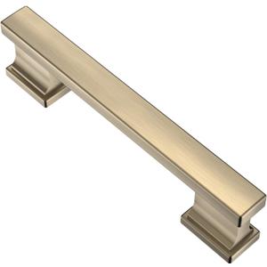 Alzassbg 10 Pack Brushed Antique Brass Cabinet Pulls, 3-3/4 Inch(96mm) Hole Centers Kitchen Cabinet Handles for Cabinets and Drawers AL3061AB (3-3/4" Hole Center, Brushed Antique Brass)