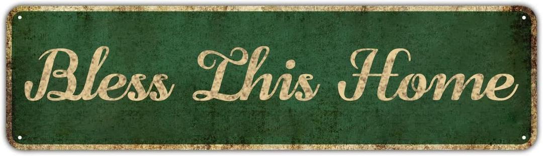 Mukuko Farmhouse Family Wall Decor Rustic Hanging Wall Art - Bless This Home, Family Signs for Home Decor Inspirational Quotes for Hallway, Kitchen, Living Room 4" x 16"