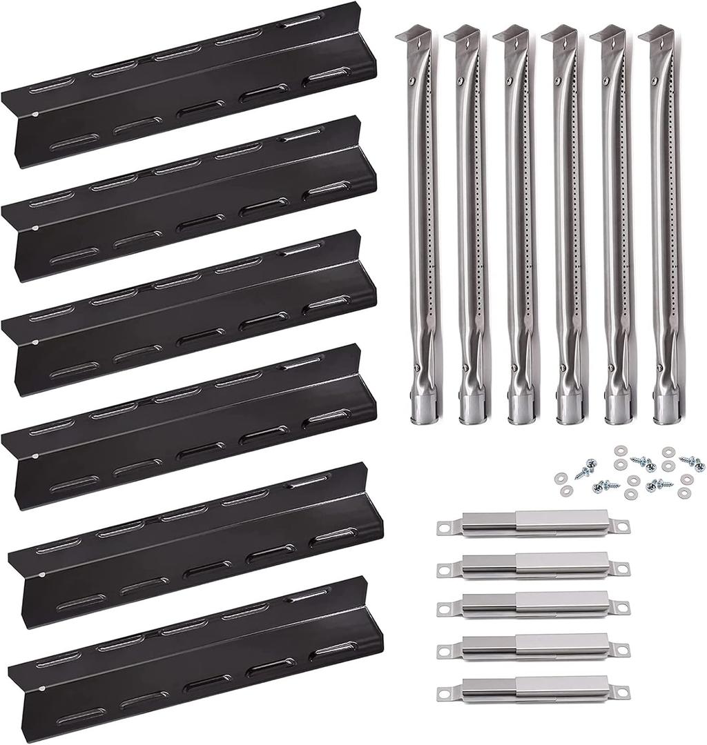 Hiorucet Grill Replacement Parts for Kenmore 6 Burner 146.23681310 146.47223610 146.23766310 Gas Grill Models. Grill Burner Tube, Heat Plate Tent Shield, Carryover Tube Replacement Kit