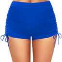 Women High Waisted Swim Shorts - Tummy Control Adjustable Side Tie Bathing Suit Bottom 2025 Boy Shorts M