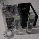 VIANIS 2 Pack Exterior Garage Lighting Fixtures Wall Mount, Modern Black Outdoor Porch Lights for House with Crystal Bubble Glass, 100% Aluminum Built-in 10W LED Outdoor Wall Sconce Lights Lantern