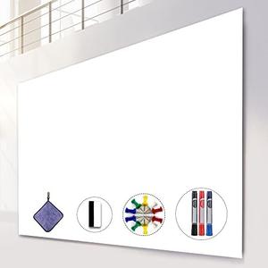 AFMAT Dry Erase Board Sticker, 48 x 36 inches White Board Wallpaper, Dry Erase Sticker for Wall, 4' x 3' Peel and Stick Whiteboard Contact Paper, Adhesive Whiteboard Roll, No Ghost, 3 Markers