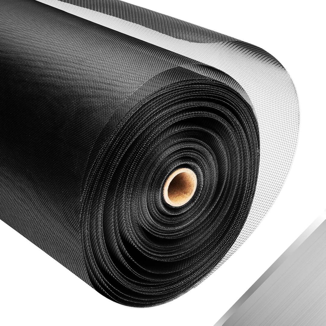 304 Stainless Steel Mesh Window Screen Roll,47IN x 98.43FT Black Metal Window Screen Replacement,Window Screen Mesh for Window,Door,Patio,Pet,Vent,Filter,Porch,Cage and DIY Projects (22 Mesh)