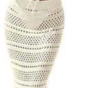 Fisoew Womens Summer Crochet Swim Cover Up 2 Piece Sleeveless Front Tie Crop Tops Beach Maxi Skirt Boho Coverup Set Size S