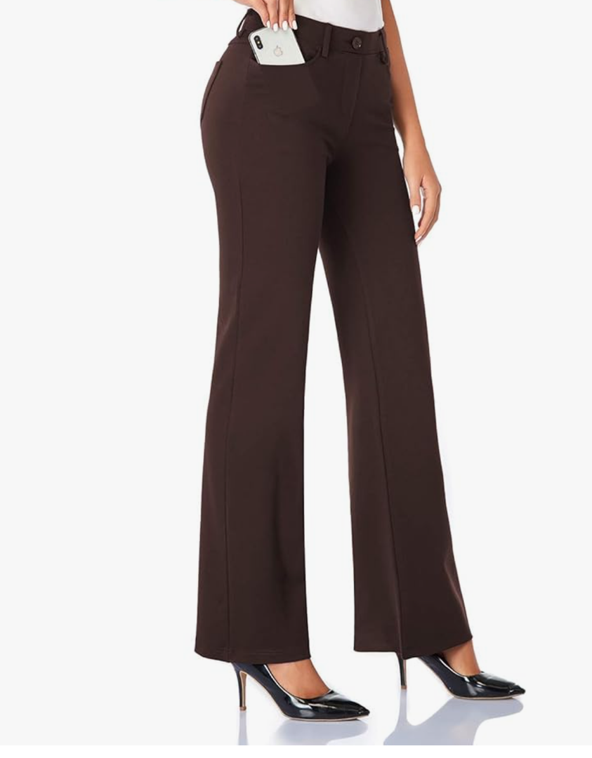 Tapata Women's 28''' Stretchy Bootcut Dress Pants with Pockets Tall, Petite, Regular for Office Work Business. XL Size