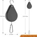 2026 Upgraded Retractable Plant Hanger,Plant Pulleys for Hanging Plants,Easy to Raise and Lower,Quick Lock,Heavy Duty, Adjustable Hook for Garden Baskets Pots,Birds Feeder,(3Pcs,Black)