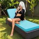 Chaise Lounge Cushion for Outdoor Furniture, Waterproof Fade and Tear Resistant Lounge Deck Chair Cushions for Patio Lawn Pool Resort Hotel, 72x21x3 Inch, Light Blue