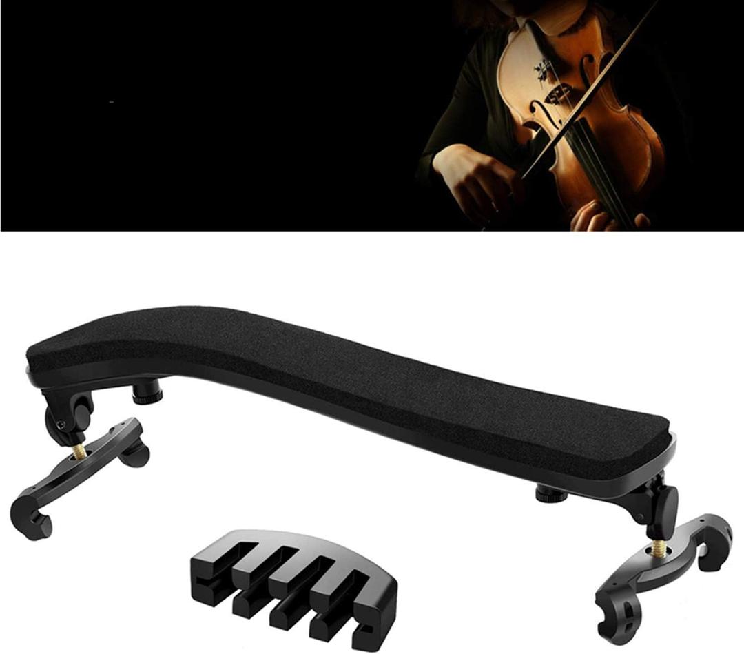 SUEWIO Violin Shoulder Rest for 1/2 Size, Adjustable Violin Shoulder Rest for Kids Beginners with Comfortable Foam Pad & Height Adjustable Feet
