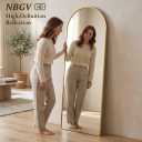 NBGV 57"x18" Floor Mirror Full Length, Arched Full Length Mirror with Stand, Full Body Mirrors for Bedroom Living Room or Cloakroom Gold