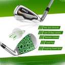 Golf Clubs Set 7-Piece Complete Set with Driver Hybrid 7 Iron 9 Iron Sand Wedge Putter Stand Bag for Men (Gray, Left-Handed)
