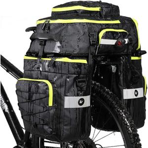 Rhinowalk Bike Pannier Bag Set for Bicycle Cargo Rack Saddle Bag Shoulder Bag Laptop Pannier Rack Bicycle Bag Professional Cycling Accessories 3 in 1 (Green)