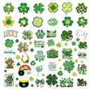 128Pcs St Patricks Day Tattoos Adult Shamrock Face Stickers for Women Irish Face Temporary Tattoo St Pattys Day Accessories for Irish Party Decor(st128)