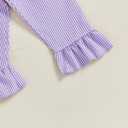 Toddler Girl Halloween Outfit Boo Embroidery Long Sleeve Ruffle Shirt Top Plaid Pants Set 2 Piece Fall Clothes (12-18 Months, Purple)