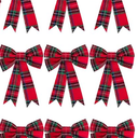 WILLBOND 9 Pieces Christmas Plaid Bow Red and Green Plaid Bow Christmas Tree Ornament Bows for Christmas Tree Home Decor, 5 x 7 Inch
