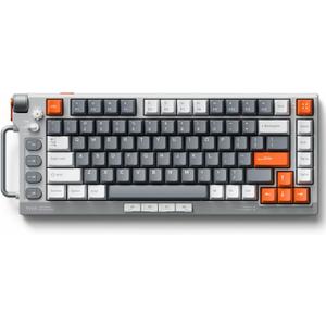nuphy Field75 HE Rapid Trigger Wired Magnetic Keyboard,83 Keys,PBT Keycaps,Hot-Swap RGB Backlit Gaming Keyboard, 75% Layout Hall Effect Keyboard with Knob,8K Hz Polling Rate-Magnetic White Switch (Grey)