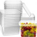 NYHI 16 oz. 20 Pack Square Clear Deli Containers with Lids Disposable BPA Free Square Plastic Food Storage Containers with Lids Airtight for Meal Prep Take Out Kitchen