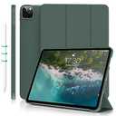 Kenke for iPad Pro 11 Inch Case 4th/3rd/2nd/1st Generation 2022/2021/2020/2018 2nd Pencil Magnetic Attachment Without Pencil Holder Soft Slim TPU Cover Auto Wake/Sleep (Dark Green)