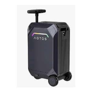 Aotos Smart Rideable luggage-Roller carry-on luggage 22x14x9-TSA, Airline-Approved 22 inch Hardshell, Zipperless Travel Suitcase with Rolling Wheels App Control -Cabin Suitcase for Airport Travel (Grey)