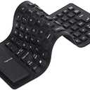 Sanpyl Roll-up Silicone Keyboard, Fully Sealed Waterproof, Lightweight Portable USB Wired 85 Keys Foldable Flexible Keyboard (Black)