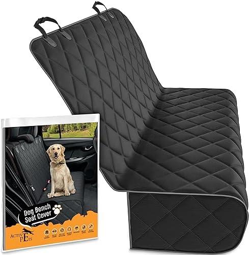 Active Pets Black Car Rear Seat Cover for Dogs, Durable Waterproof & Scratch Resistant Vehicle Backseat Protector, Nonslip Dog Accessory & Pet Protection for Back Seats, Machine Washable