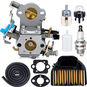 455 Rancher Carburetor for Husqvarna 455 Rancher Parts 460 455E 461 Rancher Gas Chainsaw Replaces WTA-29 with 537255701 Air Filter Spark Plug Fuel Line All In One Kit