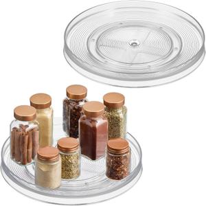 iDesign 11-Inch Round Lazy Susan Organizer for Kitchen or Pantry Storage - Set of 2 - Clear